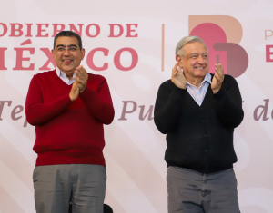 Refrendan AMLO y Sergio Salomón trabajo conjunto en 2024 para consolidar la 4T en Puebla